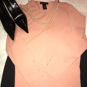 Peach color The limited cardigan w/buttons on arm